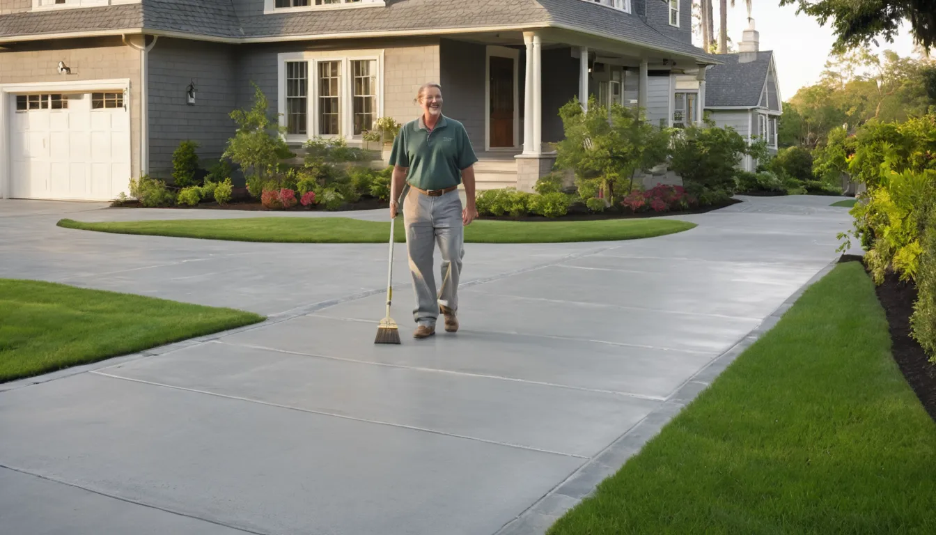 A new concrete driveway beside a colonial home near Haymarket